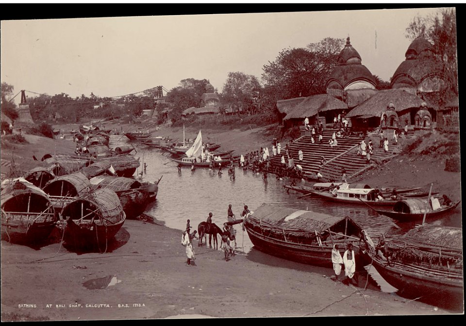 Bathing at Kalighat by Samuel Bourne