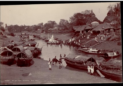 Bathing at Kalighat by Samuel Bourne