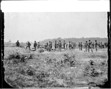 Battery on drill. (Brady in center) - NARA - 524505