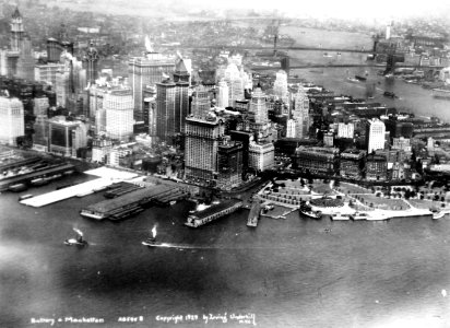 Battery Park and New York City Skyline, New York photographed by Irving Underhill, 1929 (24901188354) photo