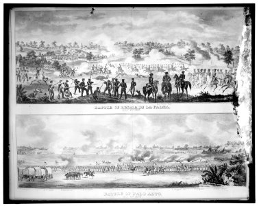 Battle fo Resaca de la Palma, May 9th 1846; Battle of Palo Alto, May 8th, 1846 LOC hec.13451