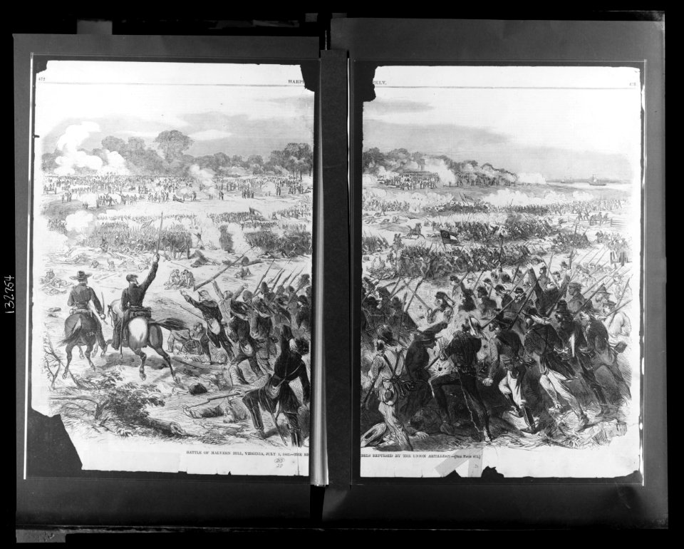 Battle of Malvern Hill, Virginia, July 1, 1862 - the Rebels repulsed by the Union artillery LCCN2003663005