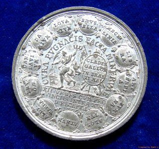Battle of Ramillies & Seizure of 12 Flanders Towns in the War of the Spanish Succession. Medal 1706. Reverse