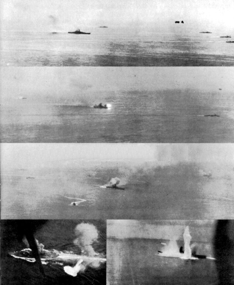 Battleship Yamato under attack 7 April 1945