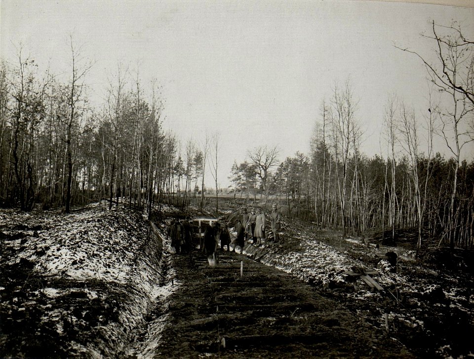 Bau der Feldbahn Pomorzany - Dunajow, 12.12.1916 (BildID 15542786)