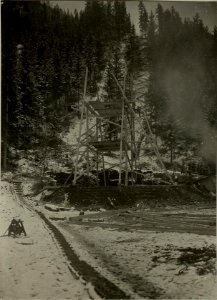 Bau des 40m hohen Mastes der Drahtseilbahn Oberdrauburg-Gailbergsattel. Standort, Oberdrauburg. (BildID 15465488)