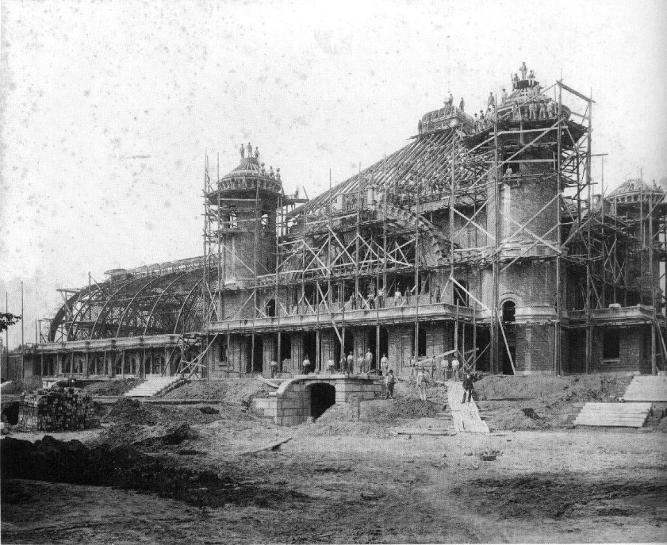 Bau Gesellschaftshaus Palmengarten Leipzig vor 1899