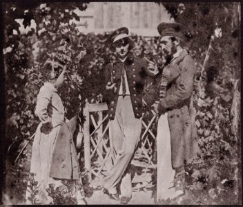 Bayard, Hippolyte - Gruppe mit drei unbekannten Personen (Zeno Fotografie)