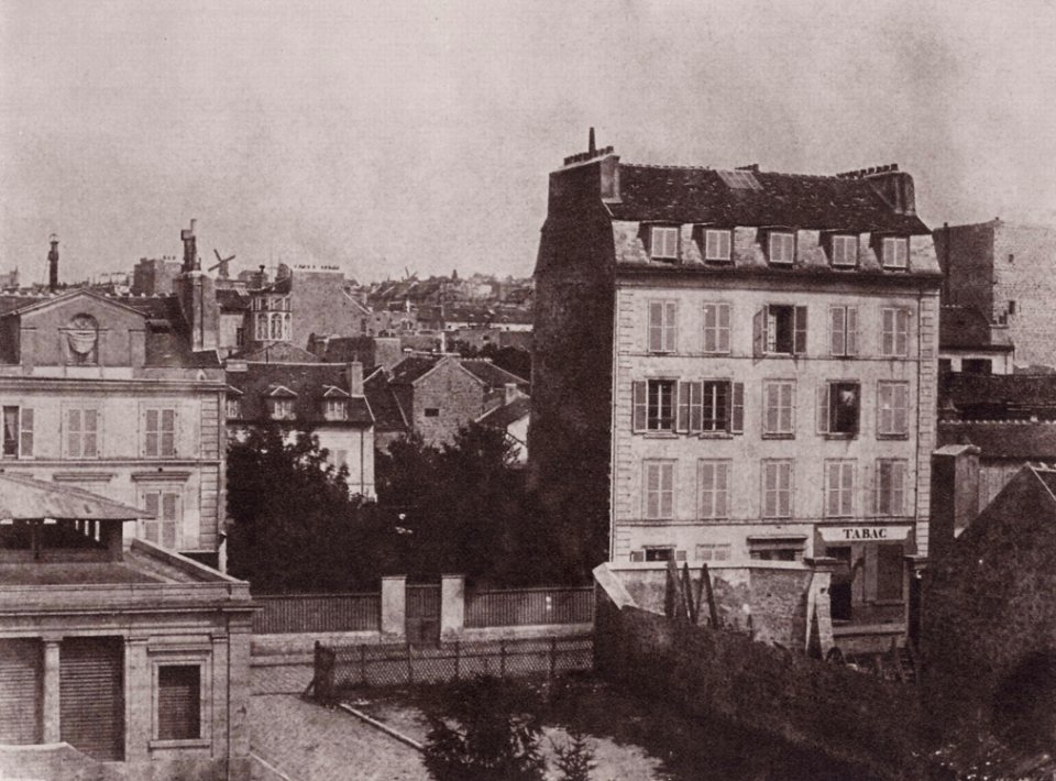Bayard, Hippolyte - Die Rue Boursault; im Hintergrund die Windmühlen von Montmartre (Zeno Fotografie)