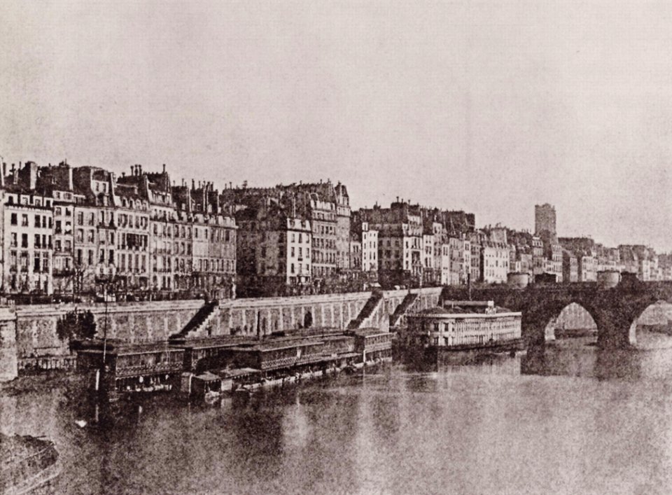 Bayard, Hippolyte - Quai des rechten Seine-Ufers am Pont-Neuf mit Badeanstalten (Zeno Fotografie)