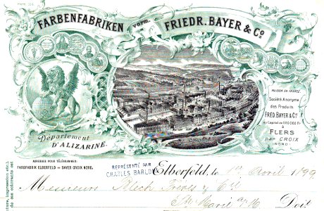 Bayer Rechnung 1899 photo