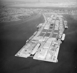 Bayonne Naval Supply Depot with USS Enterprise (CV-6) in July 1953