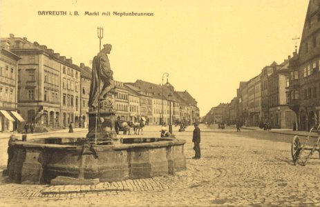 Bayreuth, Bayern - Marktplatz mit Neptunbrunnen (Zeno Ansichtskarten)