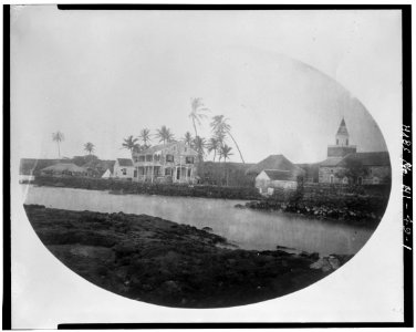 Bayside view of Hulihee Palace, prior to 1884 photo