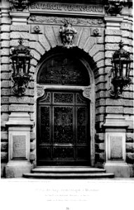 Bayrische Vereinsbank in München, Portal, Entwurf von Architekt Martens in Berlin, ausgeführt von Architekt Albert Schmid aus München, Tafel 36, Kick Jahrgang I