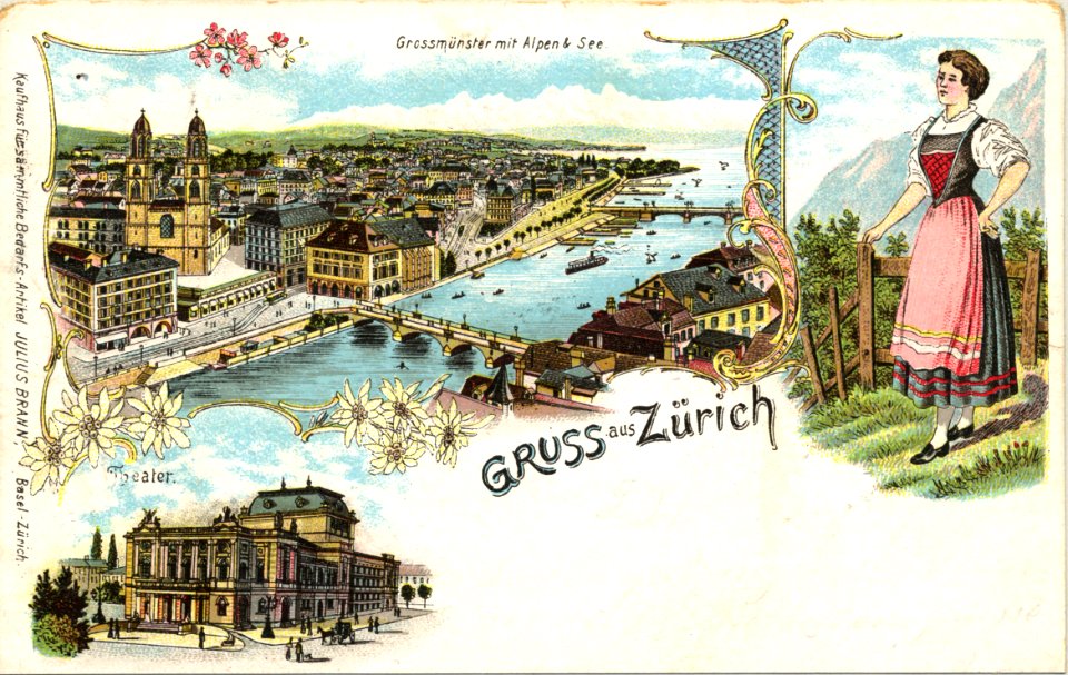 BAZ - Grossmünster mit Alpen & See