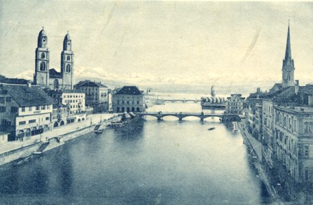 BAZ - Münsterbrücke, Grossmünster, Helmhaus, Quaibrücke, Fraumünster photo
