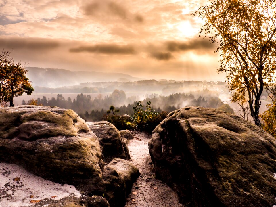 Hiking sun saxon switzerland