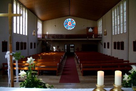 Oberrode; St. Hubertus Blick zur Orgel Eingang photo