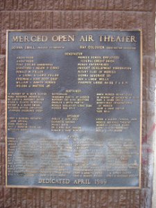 Open-air theater (plaque 3), Applegate Park - Merced, California
