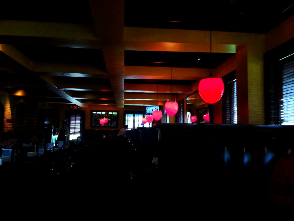 Lights black restaurant black table