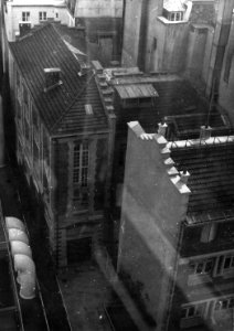 Place Igor Stravinsky vue depuis le Centre Georges-Pompidou, 1981