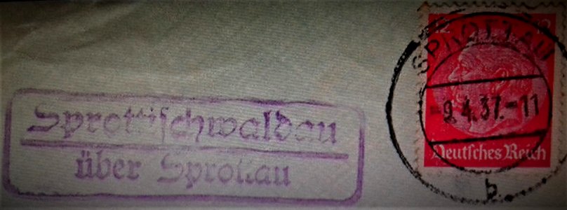 Poststelle Sprottischwaldau 1937