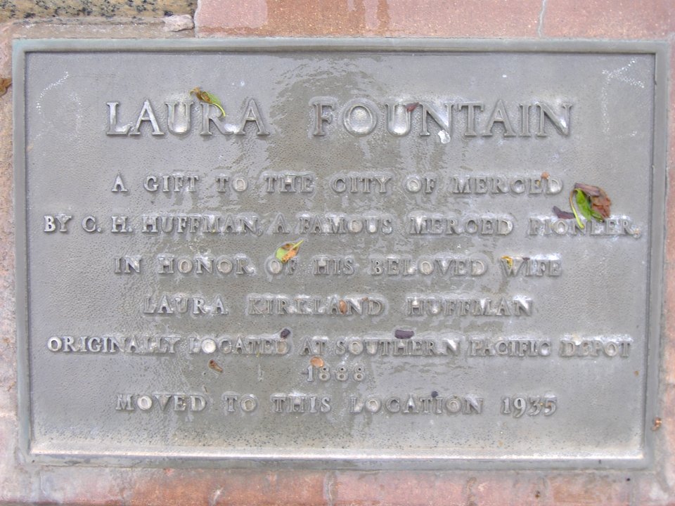 Rose Garden Fountain (plaque) Applegate Park - Merced, California