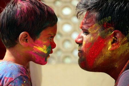 Man woman holi