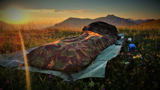 Bivouac mountain abendstimmung