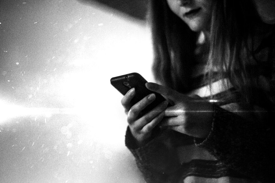 Woman texting communication