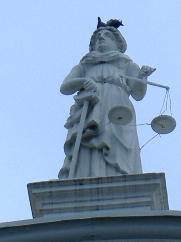 Statue of Justice atop Historic Courthouse - Merced, California