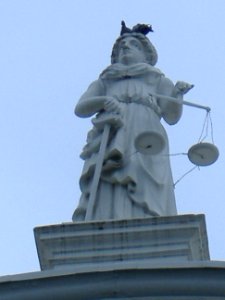 Statue of Justice atop Historic Courthouse - Merced, California photo