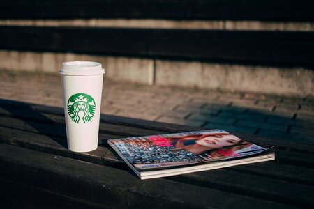 Bench beverage breakfast