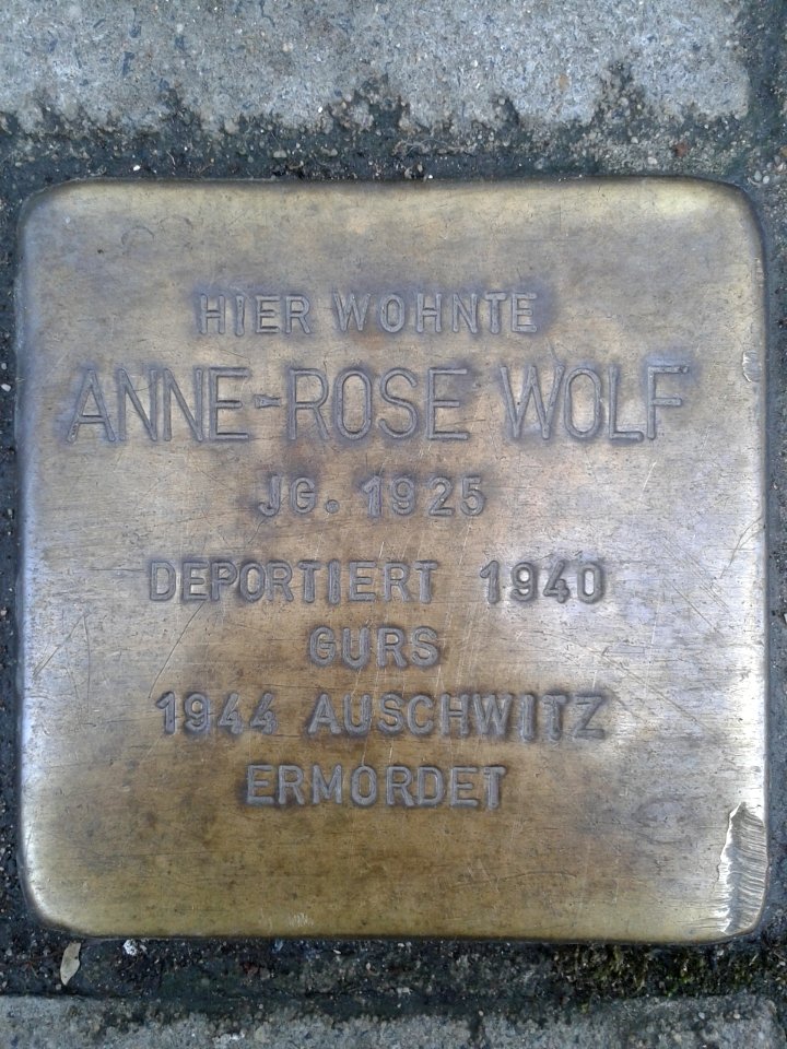 Stolperstein Anne-Rose Wolf
