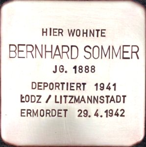 Stolperstein Bernhard Sommer1