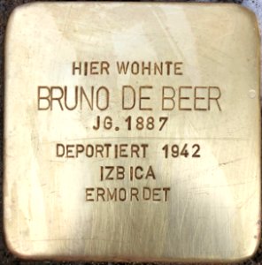 Stolperstein Bruno de Beer1