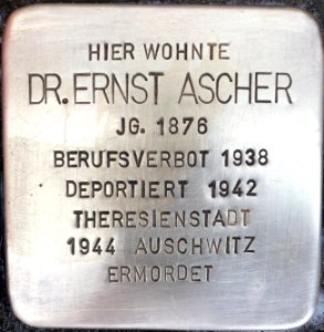 Stolperstein Dr. Ernst Ascher