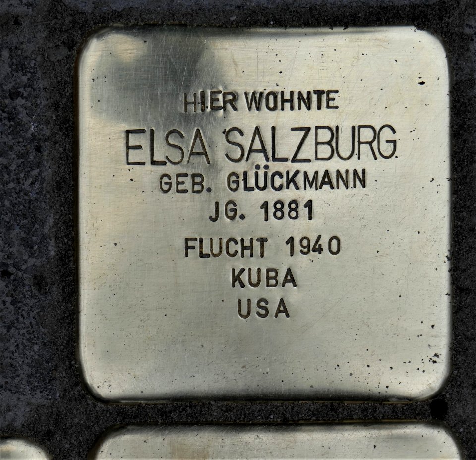 Stolperstein für Elsa Salzburg, Tiergartenstraße 18, Dresden