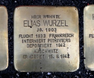 Stolperstein für Elias Wurzel, Sonnenstraße 3, Chemnitz