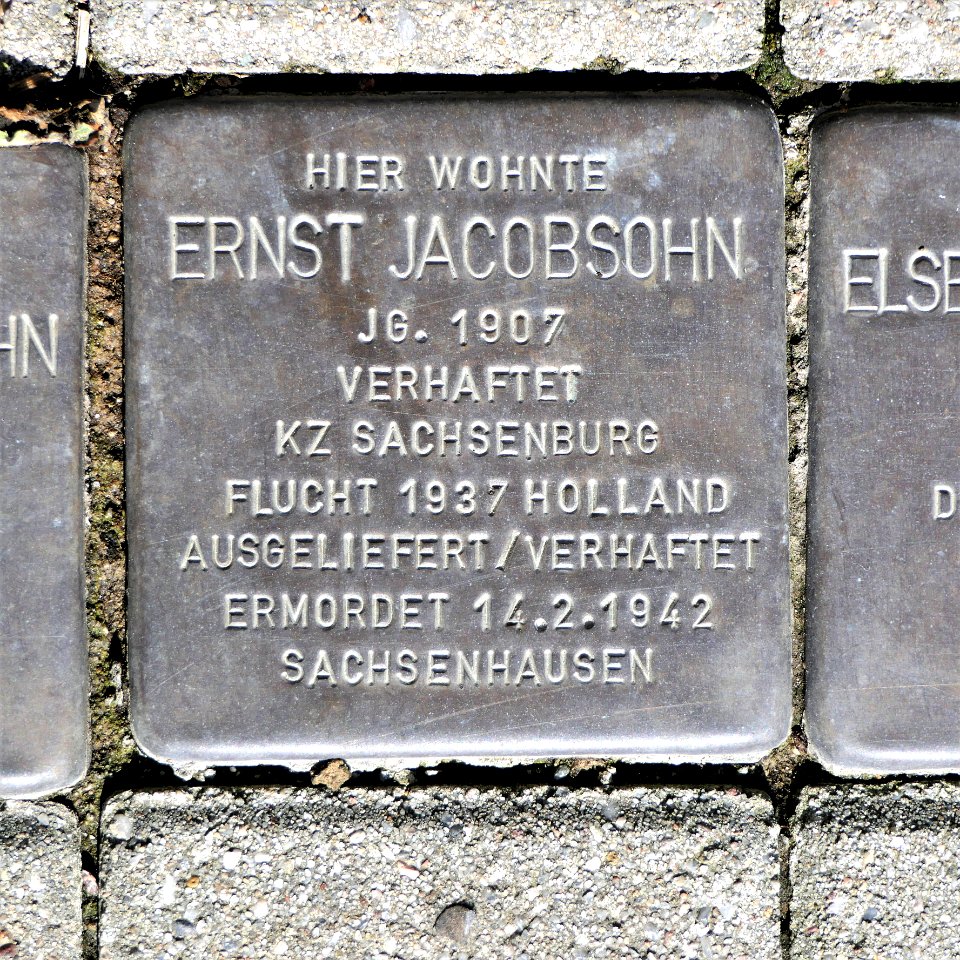 Stolperstein für Ernst Jacobsohn, Bahnhofstrasse 50, Mittweida