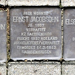 Stolperstein für Ernst Jacobsohn, Bahnhofstrasse 50, Mittweida