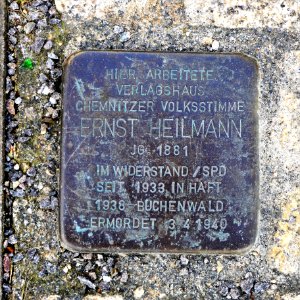 Stolperstein für Ernst Heilmann, Dresdner Strasse 38, Chemnitz
