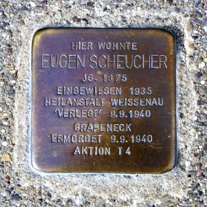 Stolperstein für Eugen Scheucher, Aachener Strasse 38, Bad Cannstatt, Stuttgart