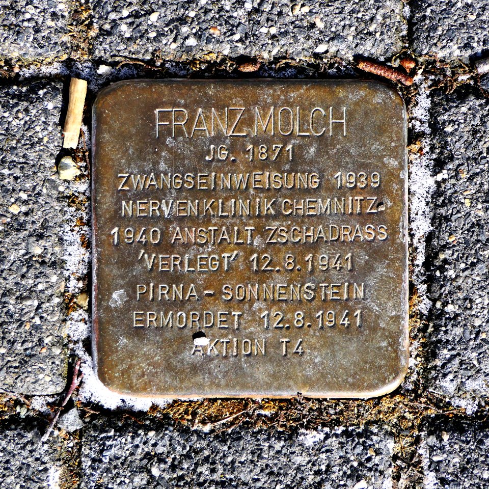 Stolperstein für Franz Molch, Dresdner Strasse 178, Haus 2-3-4, Chemnitz