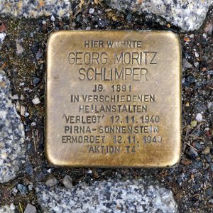 Stolperstein für Georg Moritz Schlimper, Albert-Einstein-Strasse 40, Limbach-Oberfrohna