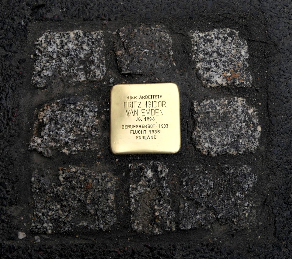 Stolperstein für Fritz Isidor van Emden, Ostra-Allee (Kronentor), Dresden (2)