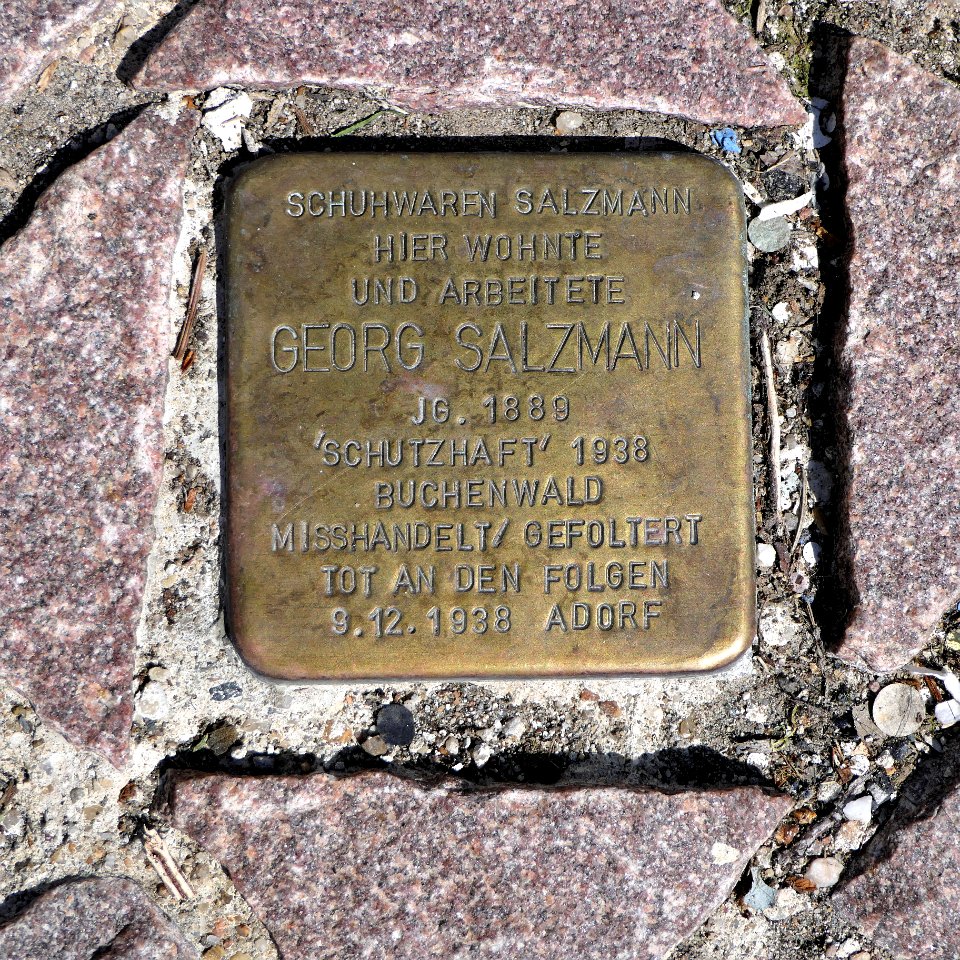 Stolperstein für Georg Salzmann, August-Bebel-Strasse 53, Meerane