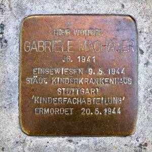 Stolperstein für Gabriele Machauer, Kolpingstrasse 31, Bad Cannstatt, Stuttgart