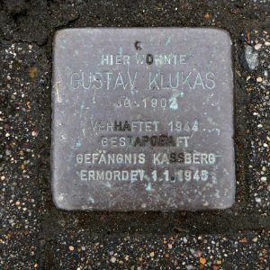 Stolperstein für Gustav Klukas, Clausstrasse 48, Chemnitz